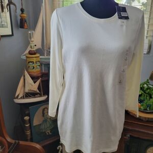 New Kim Rogers ivory Long Sleeve Tee